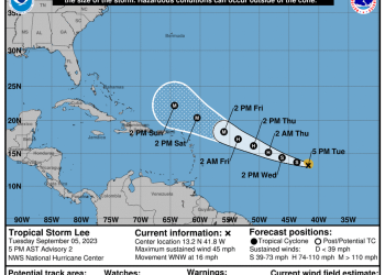 ODM: Vigilar de cerca la tormenta tropical Lee en el Océano Atlántico