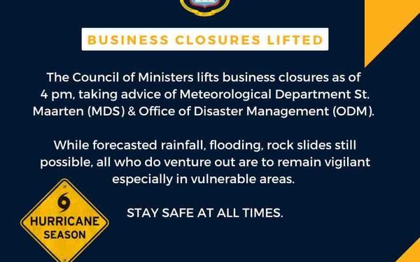 CoM levanta el cierre de empresas con efecto inmediato. Gracias público y comunidad por el cumplimiento. Continúe estando alerta