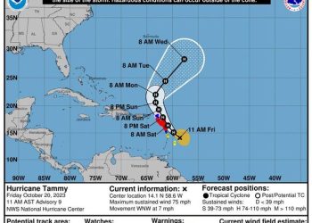 El huracán Tammy se fortalece aún más. Preparativos completos para huracanes