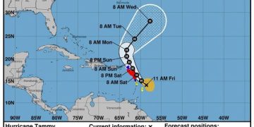 El huracán Tammy se fortalece aún más. Preparativos completos para huracanes