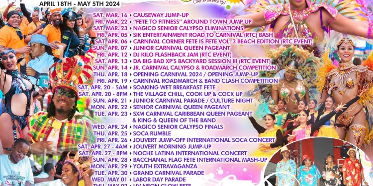 El calendario del Carnaval 2024 incluye 11 eventos locales y Soca Rumble regresa