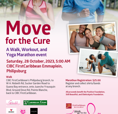 Los esfuerzos firmes están en plena vigencia mientras CIBC FirstCaribbean se prepara para “Move for the Cure” el sábado 28 de octubre