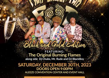 Experimente la fiesta de fin de año definitiva en Fyah Under Yuh Foot Black & Gold Edition con las llamas originales