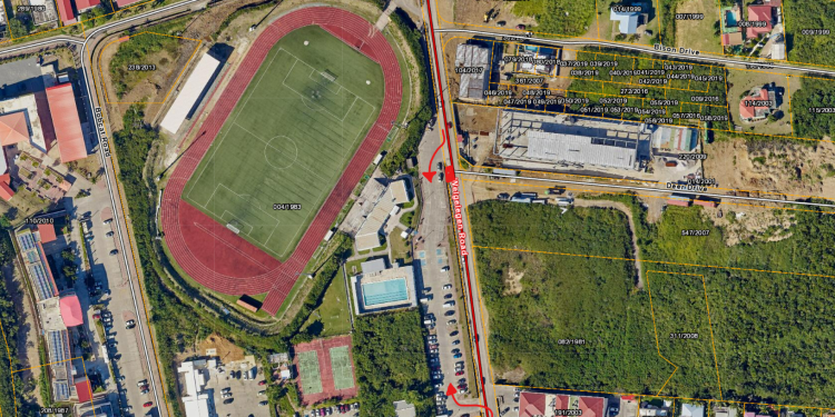 Welgelegen Road esta en reparación y hacen desvío de cierre parcial de un carril a través del complejo deportivo Raul Illidge