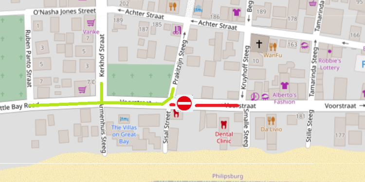 El Ministerio de VROMI anuncia el cierre temporal de Front Street el sábado