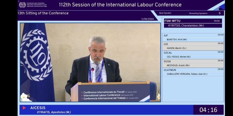 La Presidencia de Curaçao de la AICESIS destacado durante el discurso pronunciado en la 112ª Conferencia Internacional del Trabajo