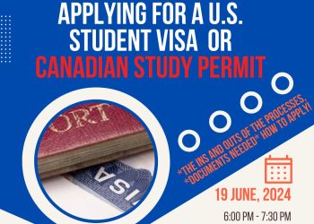 Se insta a los participantes a registrarse con anticipación en SSSD para realizar el taller “Solicitud de una visa de estudiante estadounidense o un permiso de estudio canadiense”