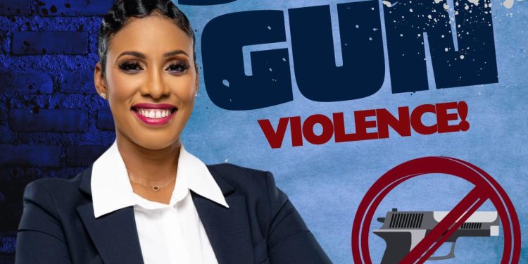 Carlita Guy, candidata de Nacional Alliance, pide poner fin a la violencia con armas de fuego para proteger el turismo y el bienestar de la comunidad