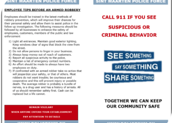 La Fuerza de Policía de Sint Maarten (KPSM) insta a la vigilancia pública tras una serie de robos insolentes