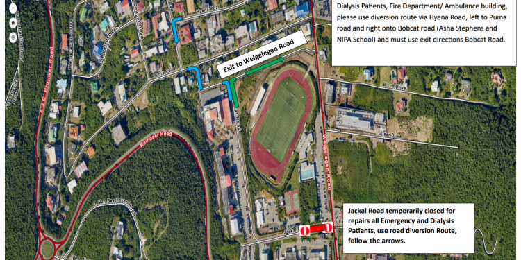 Cierre de Jackal road en Cay Hill a partir del lunes 7