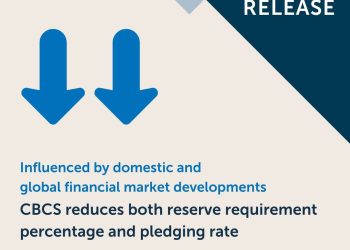 El Banco Central de Curaçao en Sint Maarten (CBCS) reduce tanto el porcentaje de reserva obligatoria como la tasa de compromiso