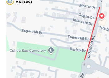 Iniciaron las reparaciones en LB Scott Road como parte del proyecto de repavimentación de asfalto