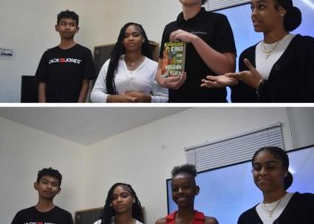 Los estudiantes en prácticas sociales de MPC-HAVO de la biblioteca de Sint Maarten organizaron una emocionante trivia sobre el Mes de la Historia Negra