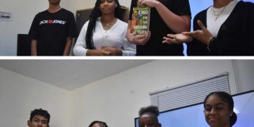 Los estudiantes en prácticas sociales de MPC-HAVO de la biblioteca de Sint Maarten organizaron una emocionante trivia sobre el Mes de la Historia Negra