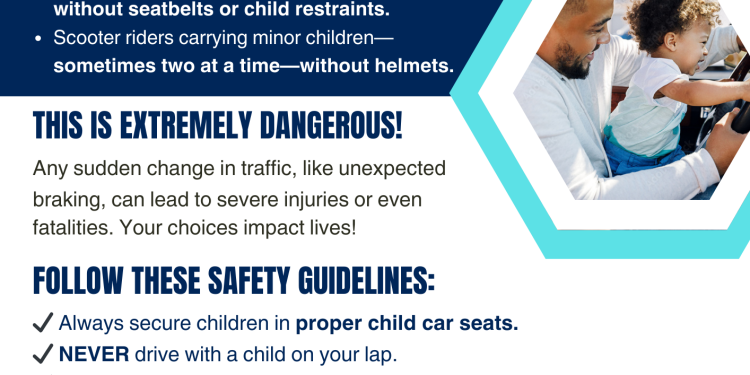 El KPSM emite una advertencia urgente sobre el transporte inseguro de menores