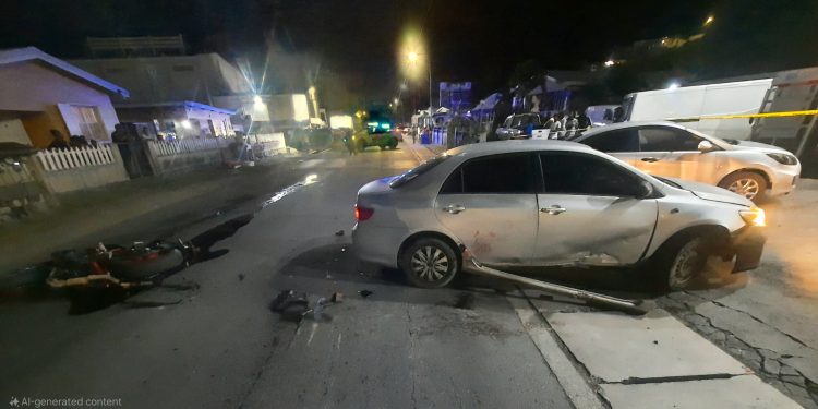 El KPSM Investiga Accidente de Tránsito con Motociclista en Bush Road