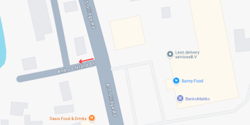 Anuncio de cierre temporal de Andros Island Drive, Lower Princess Quarter