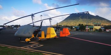 Autogiros aterrizan en el Aeropuerto de Statia