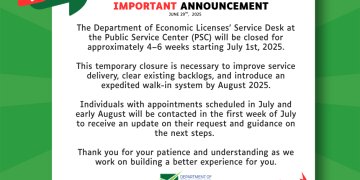 TEATT anuncia el cierre temporal y la reestructuración del Departamento de Licencias Económicas para mejorar la prestación de servicios públicos