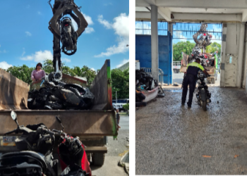 EL KPSM Deshace Más de 65 pasolas Incautadas en la Limpieza del Patio de la Policía