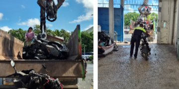 EL KPSM Deshace Más de 65 pasolas Incautadas en la Limpieza del Patio de la Policía