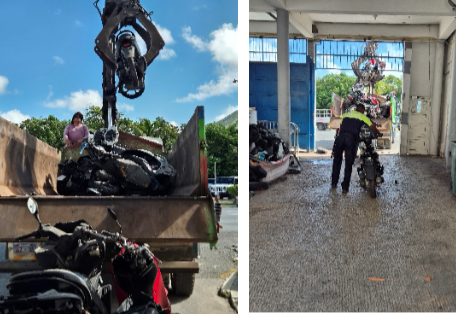 EL KPSM Deshace Más de 65 pasolas Incautadas en la Limpieza del Patio de la Policía