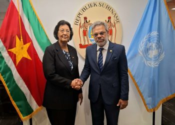 El Primer Ministro de Sint Maarten inicia una reunión bilateral con el Presidente de Surinam durante la Asamblea General de la ONU