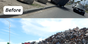 VROMI y KPSM abordan el vertido ilegal de un gran contenedor cerca de la entrada del vertedero sanitario