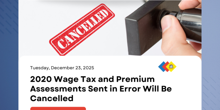 Las liquidaciones del Impuesto sobre el Salario y las Primas de 2020 enviadas por error serán canceladas