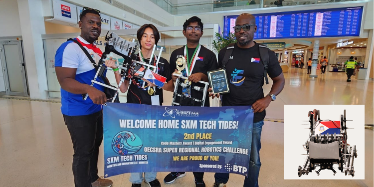 El primer equipo de robótica de St. Maarten obtiene el segundo lugar en el Desafío Superregional de Robótica de la OECSRA