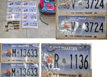 La Policía de Sint Maarten recupera varias placas y herramientas durante un control en Front Street