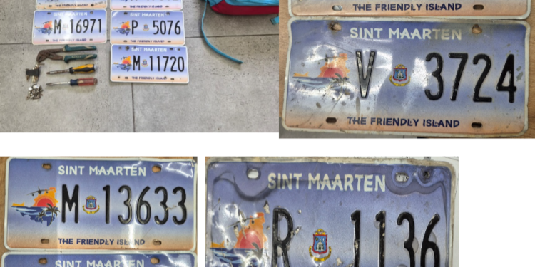 La Policía de Sint Maarten recupera varias placas y herramientas durante un control en Front Street