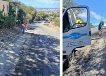 La Policía de Sint Maarten realiza una jornada de limpieza en Sucker Garden Road