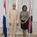 Ministra plenipotenciaria Arrindell recibe visita de cortesía del presidente del consejo de supervisión de la cámara de integridad